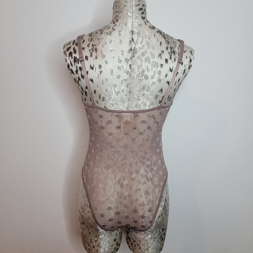 PINK Victoria's Secret Polka Dots Mesh Sheer Bodysuit. - Picture 5 of 15